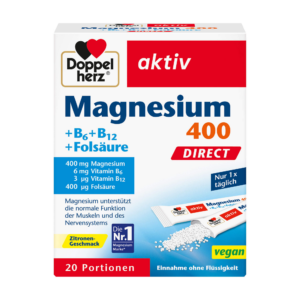 Doppelherz Magnesium (Μαγνήσιο) + B6 + B12 + Φολικό Οξύ, σε σκόνη 20 φακελάκια